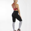 Calça Legging Preta Meião Listrado