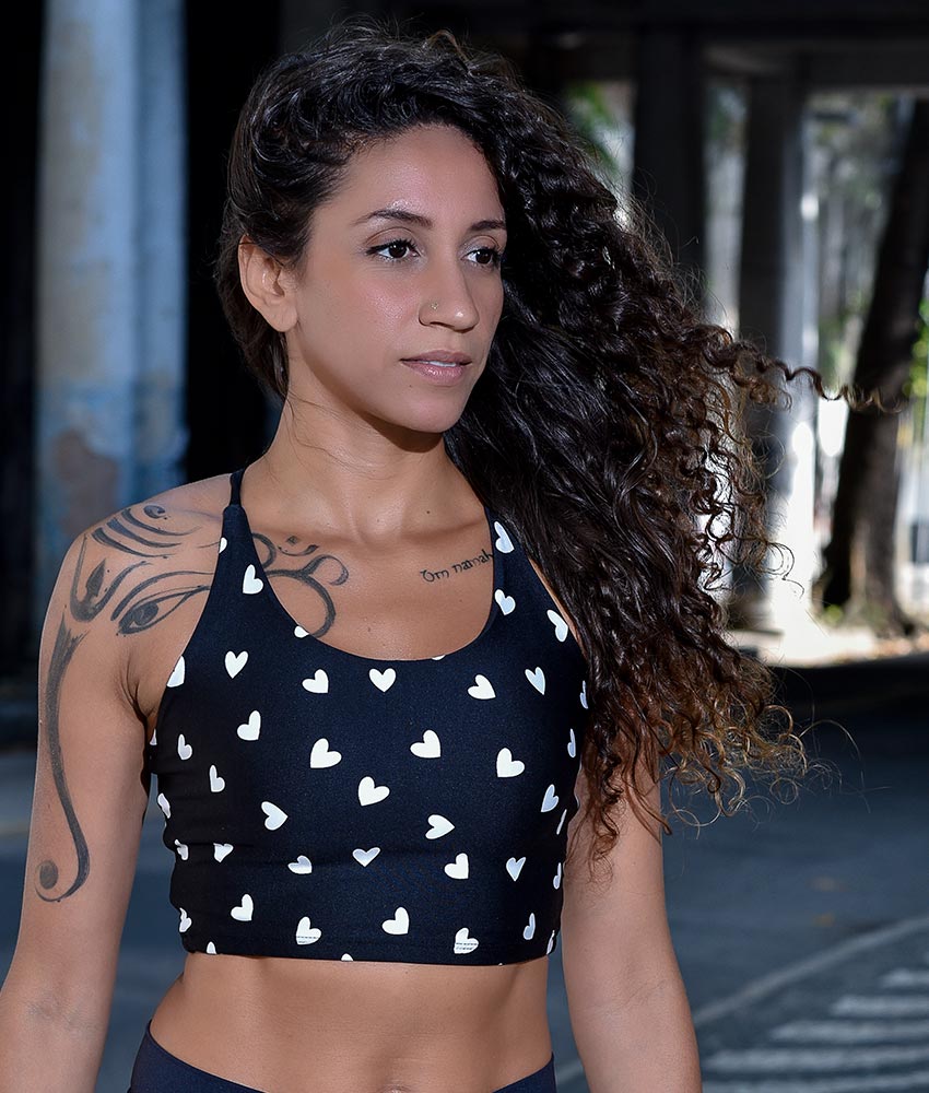 TOP CROPPED FITNESS COM BOJO - ROMANTIC COLLECTION